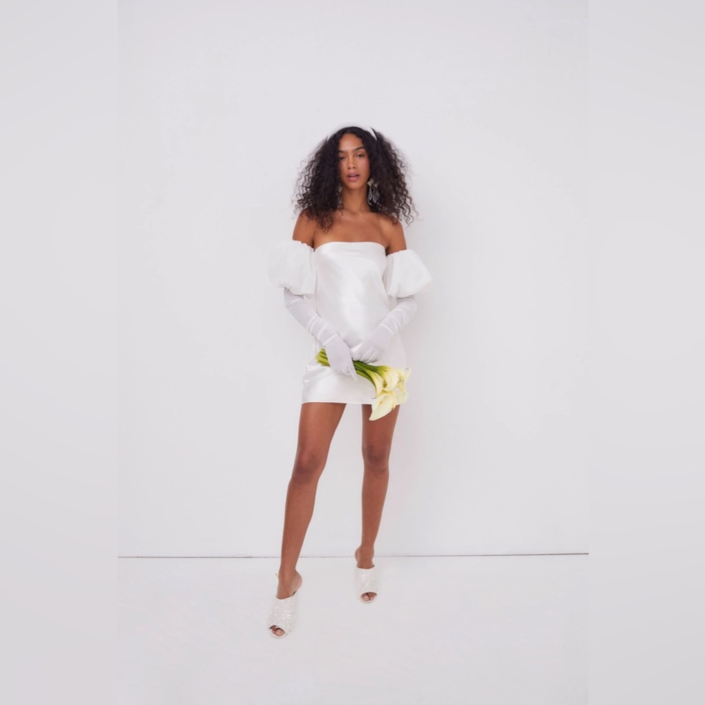 For Love & Lemons Hazel White Mini Dress NWT - Picture 4 of 11